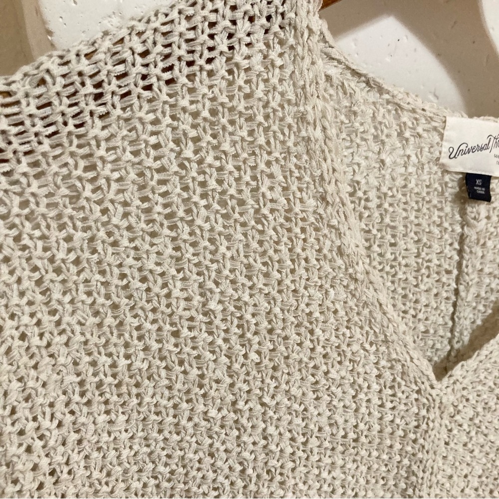 Universal Thread Cream Tan Sweater Tan Knit Woven Women’s Size XS - S Small - Picture 4 of 9